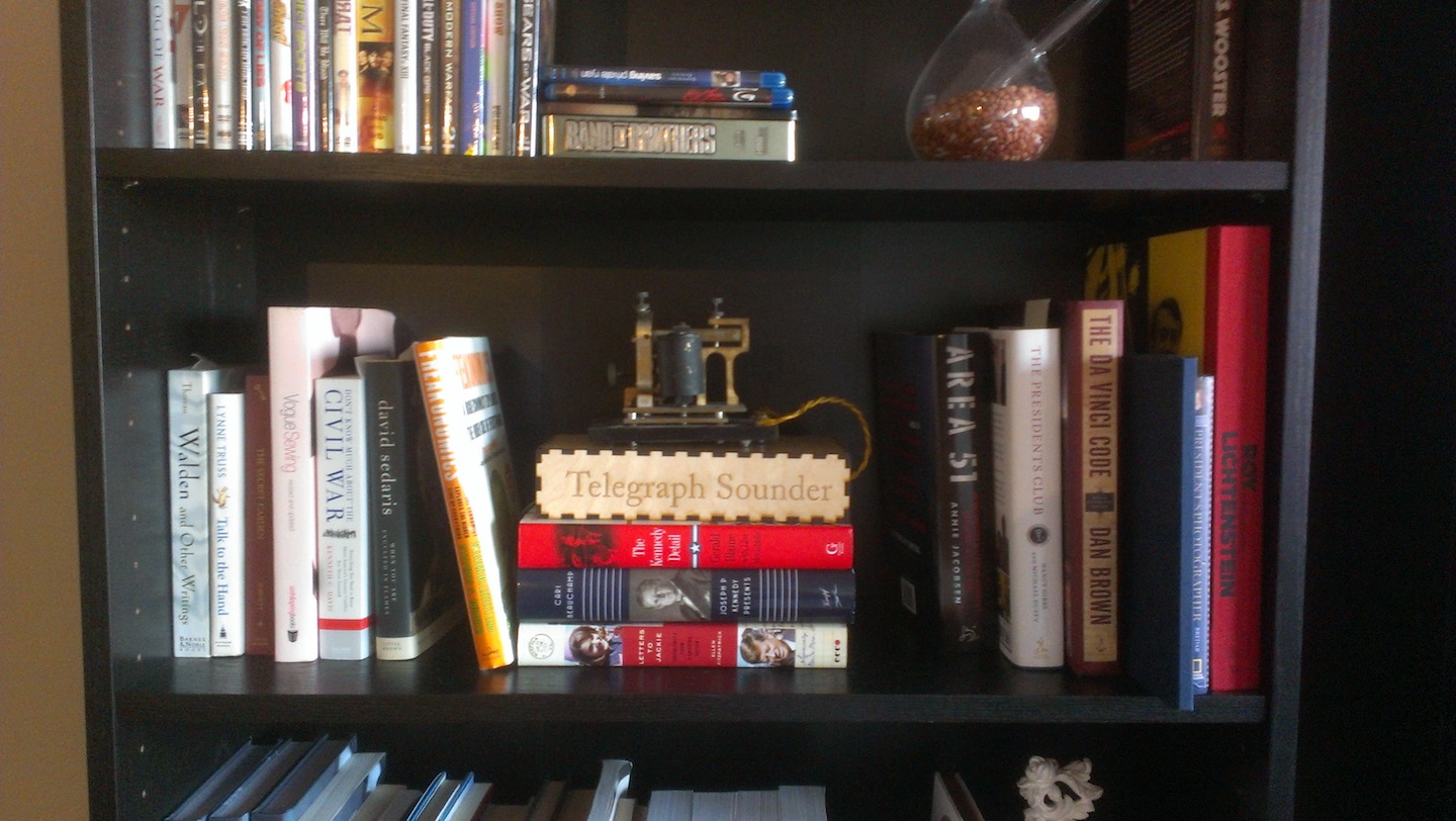 With cloth-covered wire, in its home